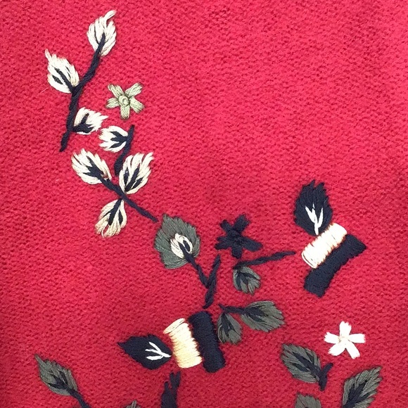 Victor Costa red embroidered zip front jacket S - Picture 9 of 11